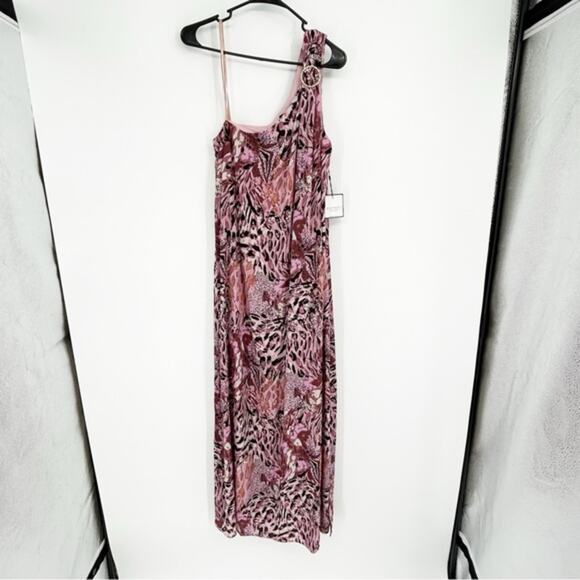 NWT Laundry Shelli Segal Purple Animal Print One Should High Slit Maxi Dress 12 - Picture 1 of 8